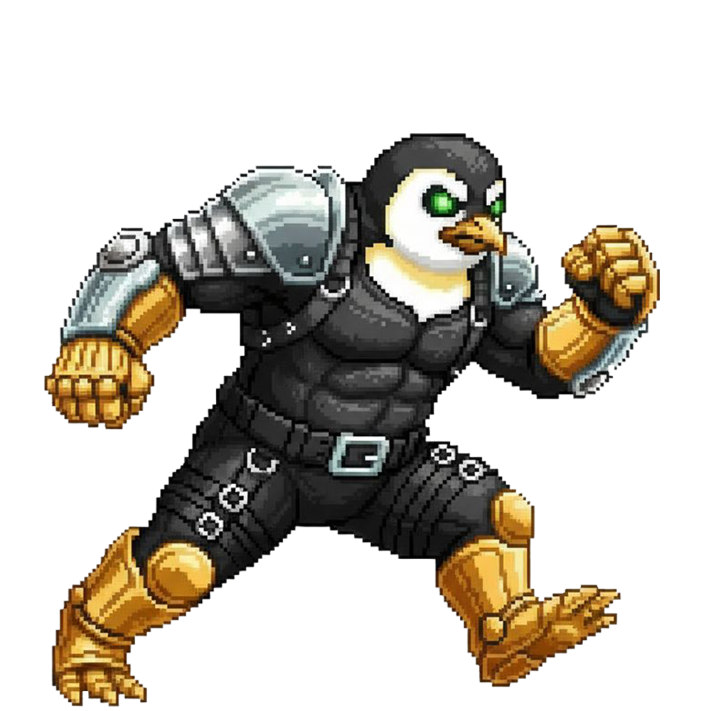 YLI-PINGVIINI - MAXIMUS PINGUS - THE PENGUIN WARRIOR - WÖYH FIGHTER II - 1990s Arcade Game created by Peki Sinikoski