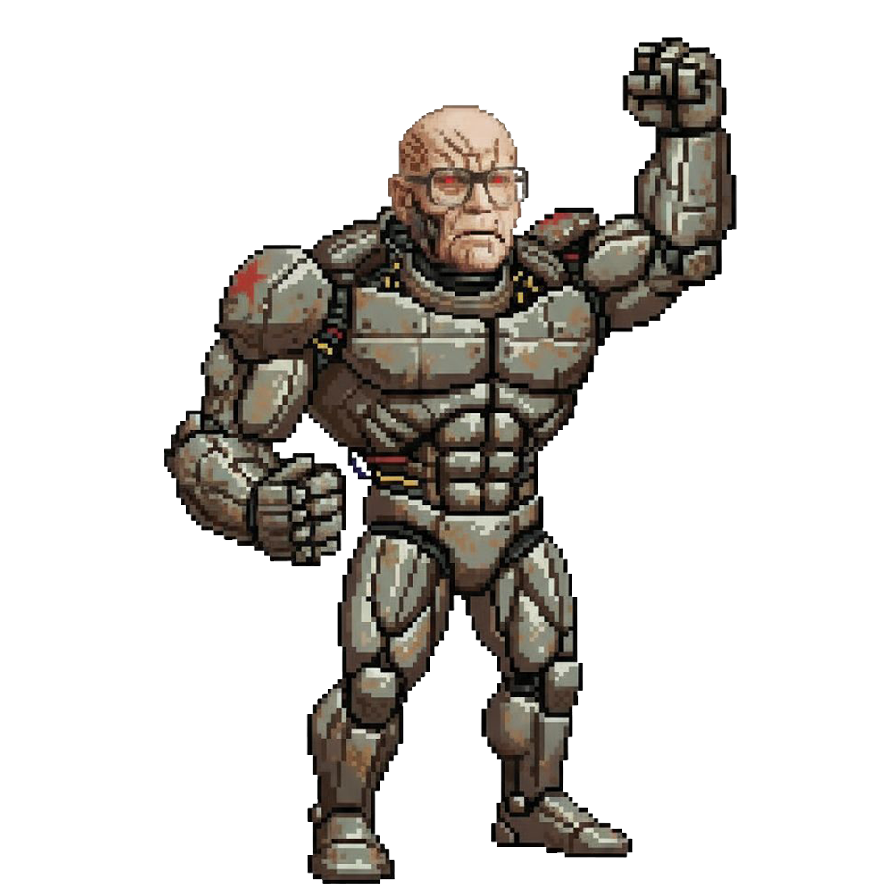 UKK-0 the Great - Red Army Robot - WÖYH FIGHTER II - 1990s Arcade Game created by Peki Sinikoski