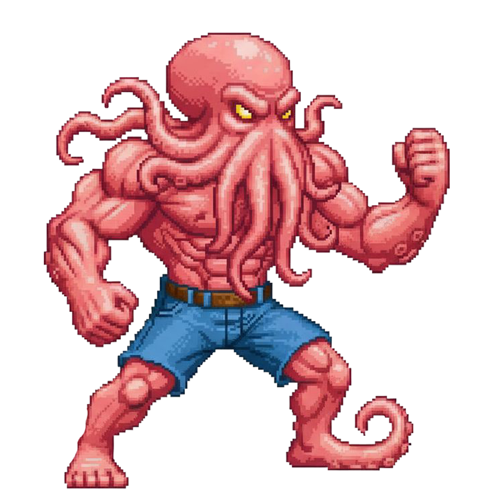 MUSTEKALA - TENTACLE TERROR FROM THE DEEP - WÖYH FIGHTER II - 1990s Arcade Game created by Peki Sinikoski