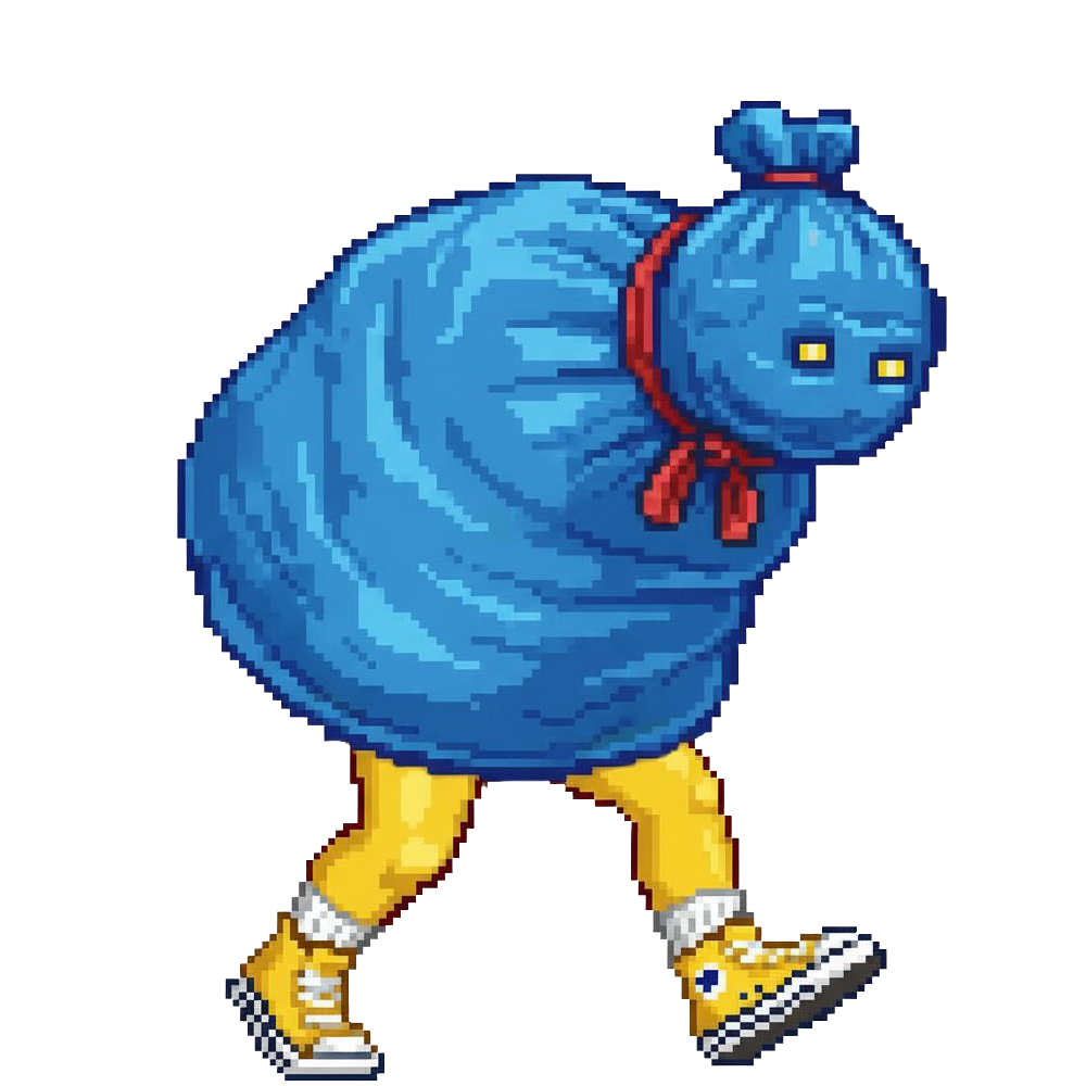 TRASH BAG MAN AIN'T NOTHING TO MESS WITH - WÖYH FIGHTER II - 1990s Arcade Game created by Peki Sinikoski